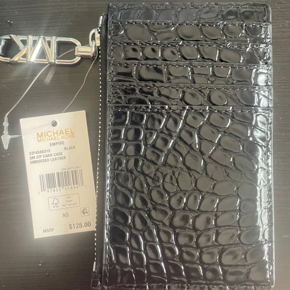 MICHAEL MICHAEL KORS Empire  Pebbled Leather Card Case - Picture 2 of 4